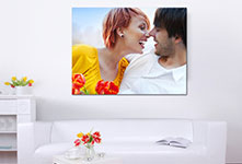 Foto op canvas in woonkamer