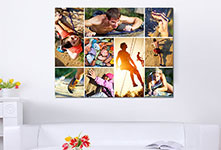 Fotocollage op canvas zomer en sport