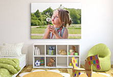 Kinderkamer kind met paardenbloem op canvas