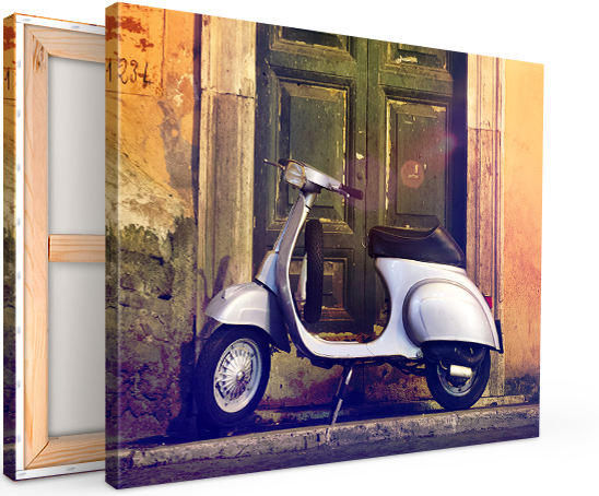 Landing foto op canvas met Vespa aanzicht