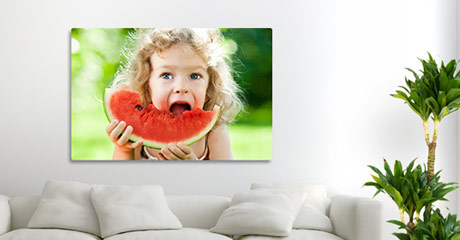 Woonruimte kind met meloen op canvas in de aanbieding