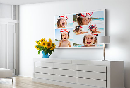 Woonruimte kind op vakantie fotocollage op canvas