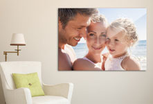 Woonruimtevoorbeeld voor foto canvas met familieportret